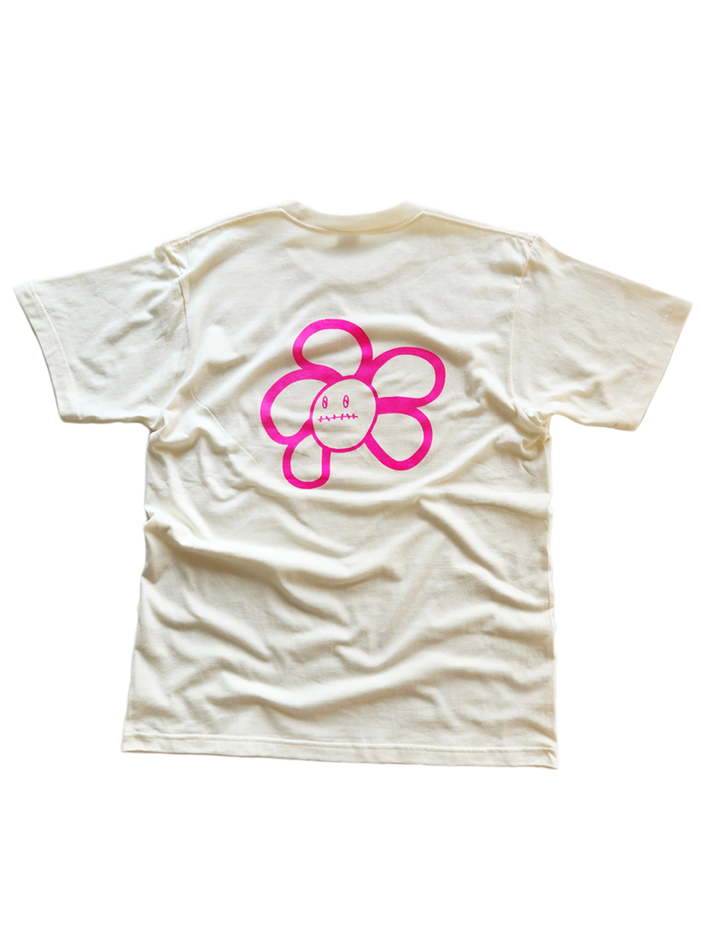 플로이 프린팅 티셔츠 아이보리 핑크